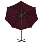vidaXL Parasol de jardin en porte-à-faux avec mât et lumières LED