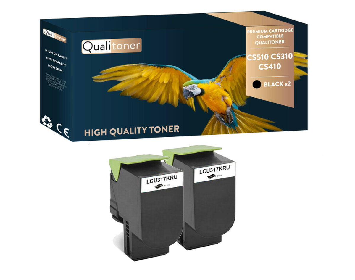 Lot De 4 Toners Compatibles Lexmark CS510 CS310 CS410 – Noir + Couleurs (QUALITONER)