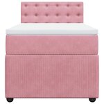 vidaXL Sommier à lattes de lit avec matelas Rose 90x190 cm Velours