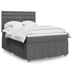 vidaXL Sommier à lattes de lit avec matelas Gris foncé 140x190cm Tissu