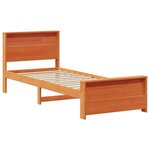 vidaXL Cadre de lit Marron cire 75 x 190 cm Bois massif en pin