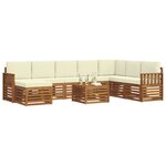 vidaXL Ensemble de canapés d'extérieur 9 Pièces Naturel et Crème