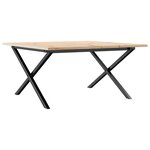 vidaXL Table basse cadre en X 90x90x45 cm bois de pin massif et fonte