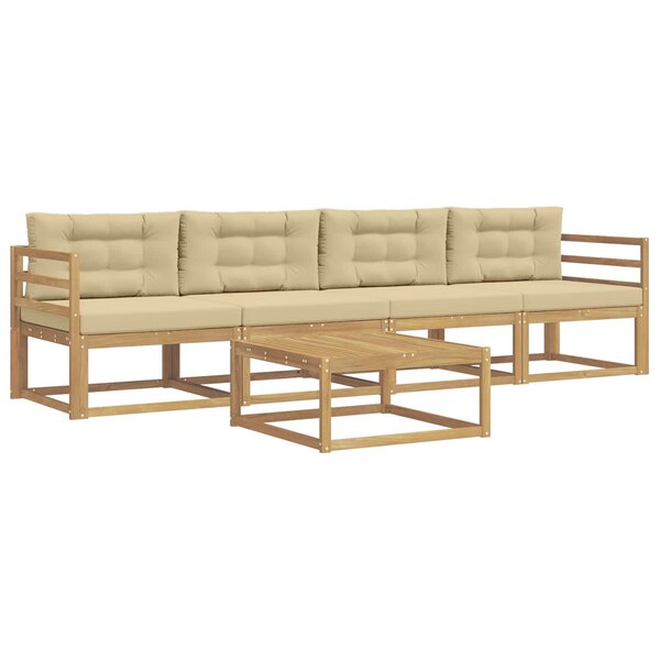 vidaXL Ensemble de canapés d'extérieur 4 pc Blanc et Beige
