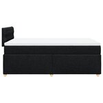 vidaXL Sommier à lattes de lit avec matelas noir 120x190 cm tissu