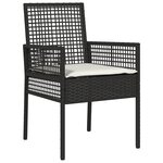 vidaXL Ensemble de salle à manger de jardin 5 pièces en poly rattan noir