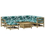 vidaXL Salon de jardin 8 Pièces avec coussins bois de pin imprégné