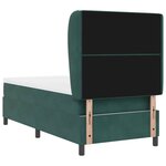 vidaXL Lit à ressorts avec matelas Vert foncé 90 x 190 cm Velours