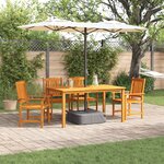 vidaXL Ensemble de salle à manger pour jardin 5 Pièces Marron