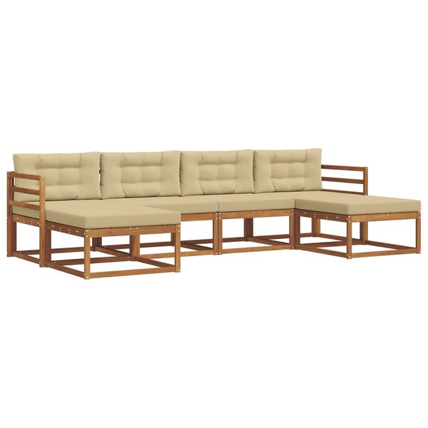 vidaXL Ensemble de canapés d'extérieur 6 Pièces Naturel et Beige