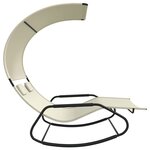 vidaXL Chaise longue double à bascule avec auvent Crème