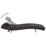 vidaXL Chaise longue Résine tressée et textilène Marron