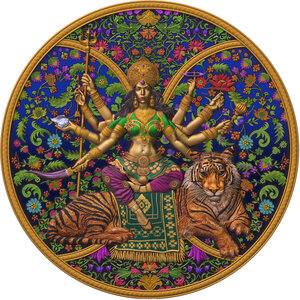 Monnaie DURGA Hindu Religion Holi Special Edition 1 Oz Argent 2000 Francs Cameroon 2026 (PRÉCOMMANDE)
