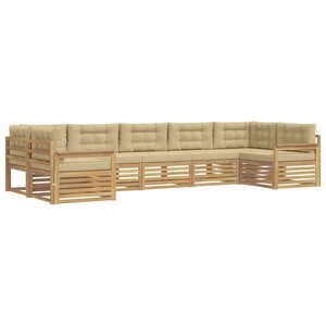 vidaXL Ensemble de canapés d'extérieur 7 pc Blanc et Beige