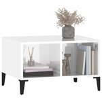 vidaXL Table basse Blanc brillant 60x50x36 5 cm Bois d'ingénierie