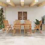 vidaXL Ensemble de salle à manger pour jardin Pliant 7 Pièces Marron