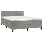 vidaXL Sommier à lattes de lit avec matelas LED Gris clair 140x190 cm