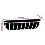 vidaXL Jardinières murales 2 Pièces en coco noir 76x21x16 cm acier