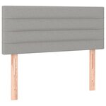 vidaXL Sommier à lattes de lit matelas LED gris clair 120x190 cm tissu