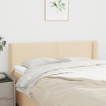 vidaXL Tête de lit avec oreilles Crème 147x16x78/88 cm Tissu