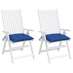 vidaXL Coussins de chaise lot de 2 bleu 40x40x7 cm tissu oxford