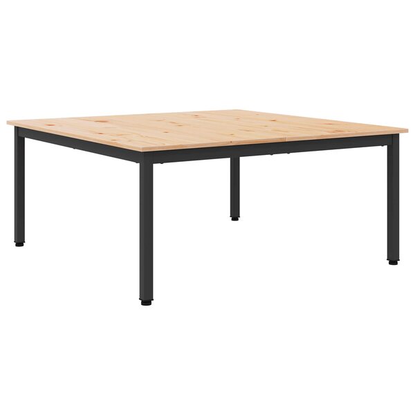 vidaXL Table basse Naturel 100 x 100 x 45 cm Bois de pin massif
