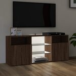 vidaXL Meuble TV avec lumières LED Chêne marron 120x30x50 cm