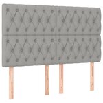 vidaXL Têtes de lit 4 Pièces Gris clair 80x7x78/88 cm Tissu