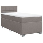 vidaXL Sommier à lattes de lit avec matelas Taupe 90x200 cm Tissu