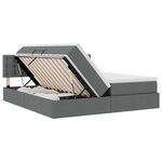 vidaXL Lit de rangement LED avec matelas Gris foncé 200 x 200 cm Tissu