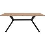 Table à manger ONEX - chêne artisan et noir - 180 x 90 x 75 cm - jusqu'à 10 personnes