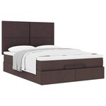 VidaXL Cadre de lit ottoman avec matelas marron foncé 140x200 cm tissu