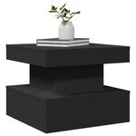 vidaXL Table basse avec lumières LED noir 50x50x40 cm