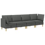 vidaXL Canapé modulaire avec rangement 4 Pièces Gris foncé Tissu