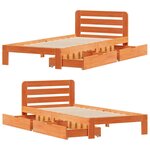 vidaXL Cadre de lit sans matelas cire marron 90x190 cm bois pin massif