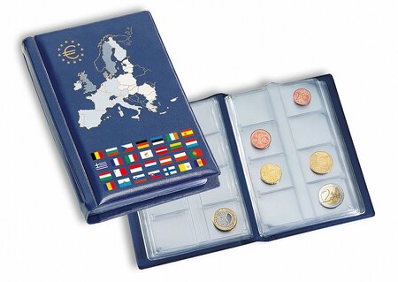 Album de poche leuchtturm pour séries complètes de 8 pièces de monnaie de 1 cent à 2 euro (330102)