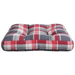 vidaXL Coussin de palette carreaux rouges 58x58x10 cm tissu