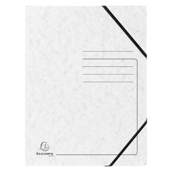 Chemise À Élastique Sans Rabats Carte Lustrée 355gm2 - A4 - Blanc - X 25 - Exacompta