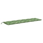 vidaXL Coussin de banc de jardin motif de feuilles 200x50x7 cm tissu