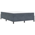 vidaXL Cadre de lit Gris foncé  gris et blanc 140 x 200 cm Velours