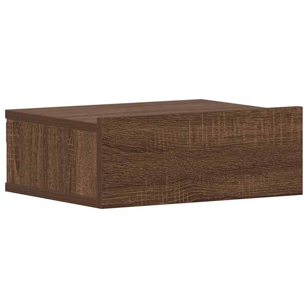 vidaXL Table de chevet flottante Chêne marron 40x30x15 cm