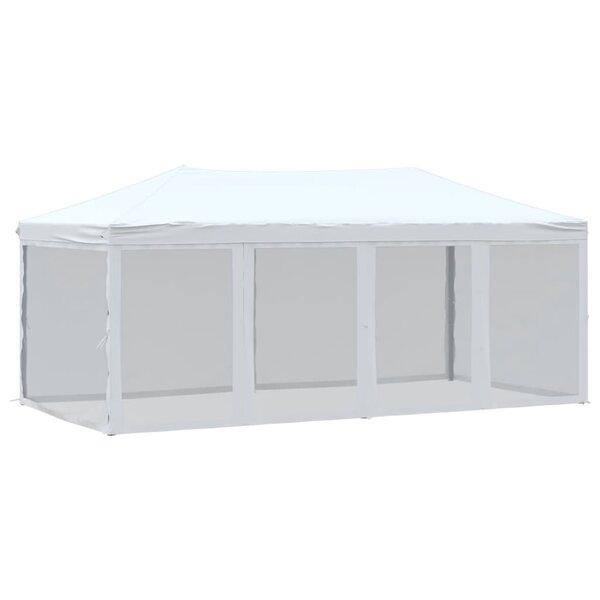vidaXL Tente de réception pliable avec parois Blanc 3x6 m
