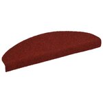 vidaXL Tapis d'escalier auto-adhésif Poinçon aiguilleté 15 Pièces Rouge