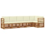 vidaXL Ensemble de canapés d'extérieur 6 pc Naturel et Crème Polyester