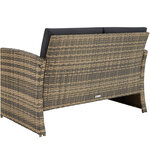 Tectake Salon bas de jardin LUCQUES 4 places - marron naturel