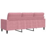 vidaXL Canapé à 3 places Rose 180 cm Velours