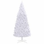 vidaXL Arbre de Noël artificiel pré-éclairé et boules 400 cm blanc