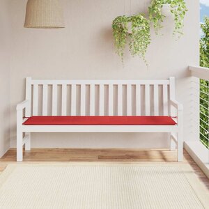 vidaXL Coussin de banc de jardin rouge 180x50x3 cm tissu oxford