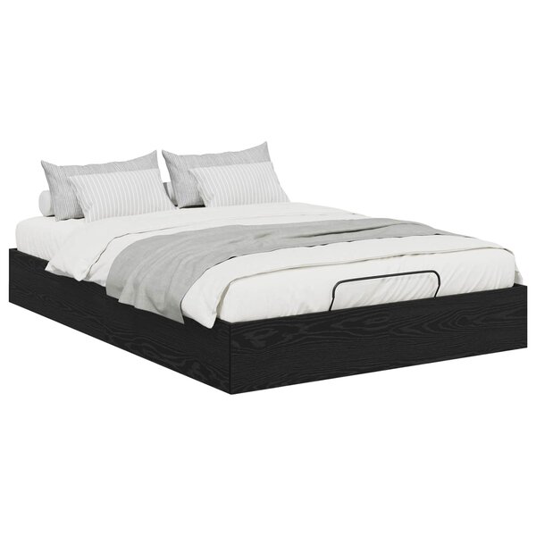 vidaXL Cadre de lit ottoman avec stockage Chêne Noir 193 x 140 x 25 cm