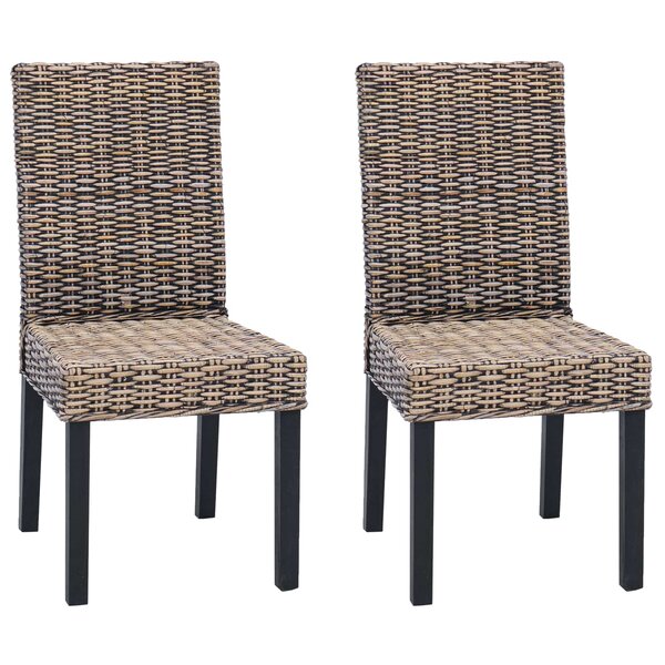 vidaXL Chaise de salle à manger GENDT 2 pc Noir Blanchi